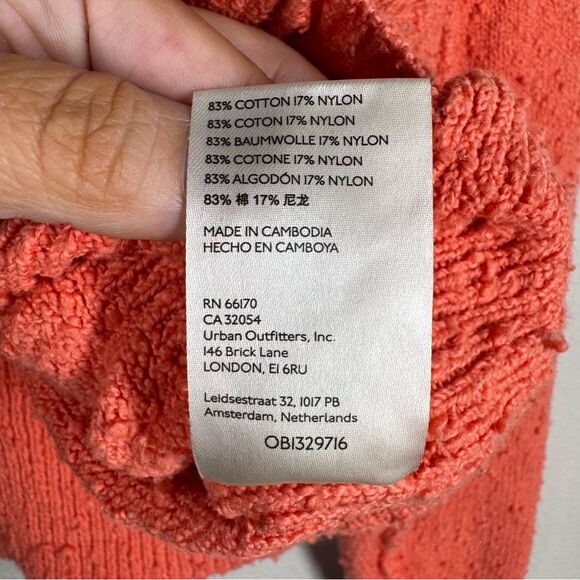 Free People Found My Friend Oversized Cardigan Sweater Coral Button Up Small - Picture 7 of 7